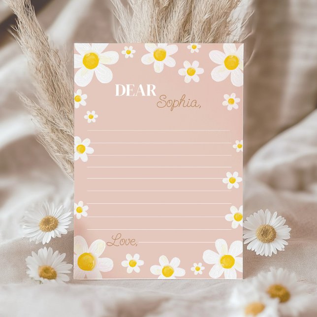 Boho Daisy Bloom Time Capsule Note Card Dankeskarte (Von Creator hochgeladen)