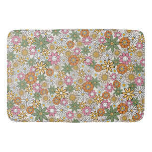 Boho Daisy Blume 70er Groovy Floral Badematte