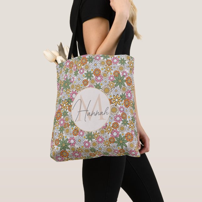 Boho Daisy Blume 70er Groovy Floral Tasche (Von Nahem)