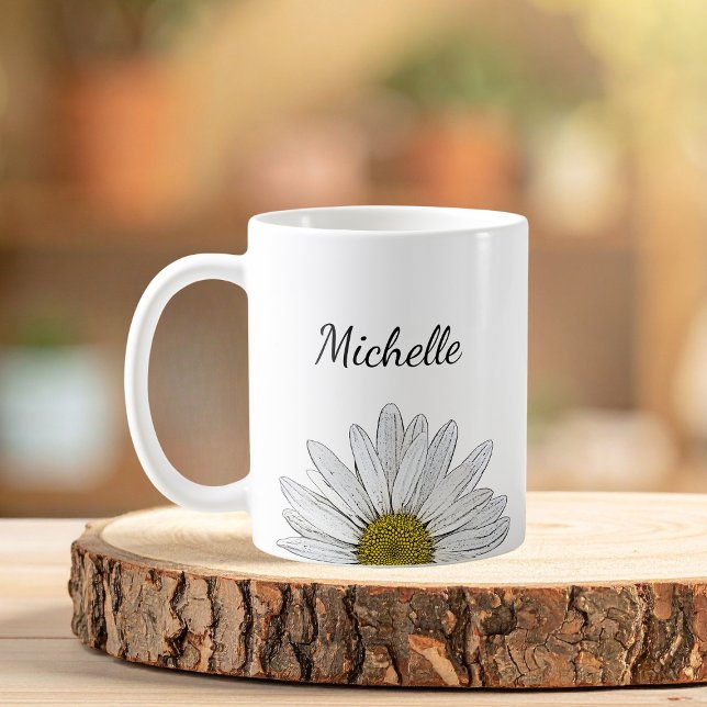 Boho Daisy Botanical Floral Niedlich Girly Kaffeetasse (Von Creator hochgeladen)