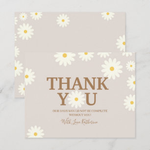 Boho Daisy Carte de remerciements de Baby shower F