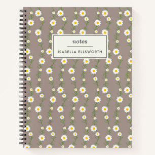 Boho Daisy Chain Floral Pattern Personalisiert Notizbuch