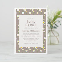 Boho Daisy Chain Floral Pattern Taupe Baby Dusche