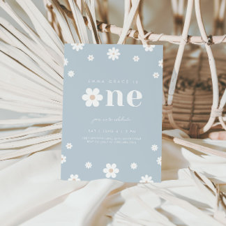Boho Daisy Einladung zum ersten Geburtstag