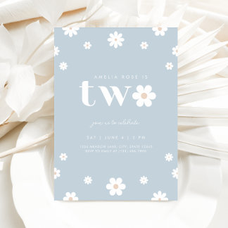 Boho Daisy Einladung zum zweiten Geburtstag