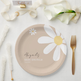Boho Daisy Floral Baby Dusche Pappteller