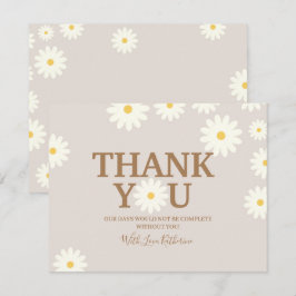 Boho Daisy Floral Baby Shower Danke Karte