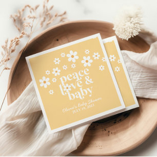 Boho-Daisy-Frieden-Liebe-Baby-Servietten Serviette