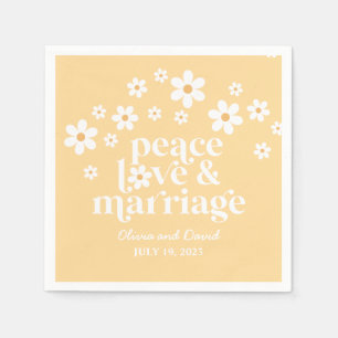 Boho-Daisy-Frieden-Liebe-Hochzeit-Hochzeitsserviet Serviette