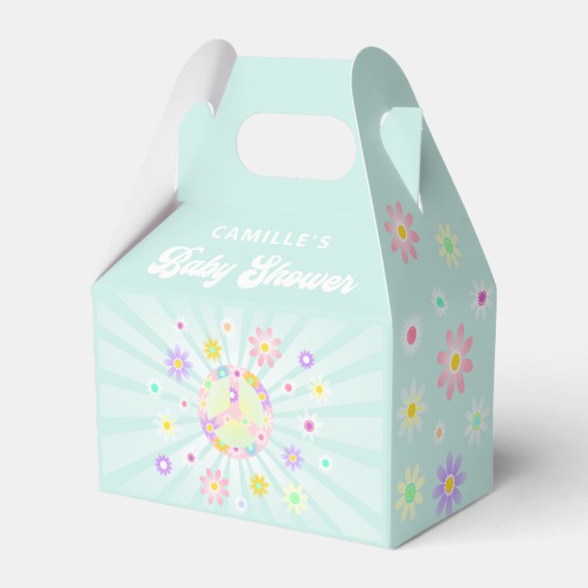 Boho Daisy Girl Baby Shower Geschenkschachtel (Vorderseite)