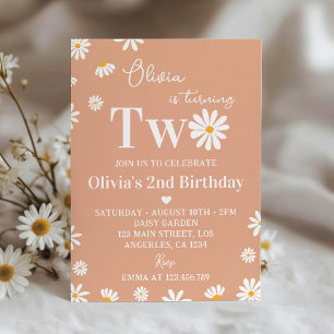 Boho Daisy Invitation du 2e anniversaire