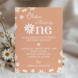 Boho Daisy Invitation pour le premier anniversaire
