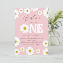 Boho Daisy One Girl's erste Einladung zum Geburtst