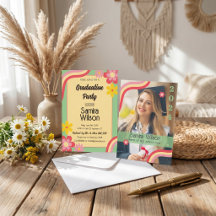 Boho Daisy Retro Salbei Grün Foto Abschlussfeier