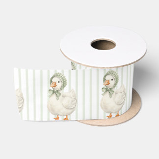 Boho Daisy Silly Goose Sage Grün Baby Shower Satinband