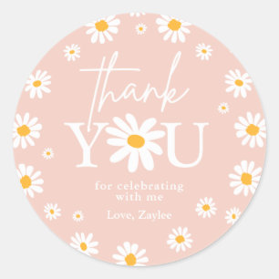 Boho Daisy Two Wild 2. Geburtstag Gastgeschenke Runder Aufkleber