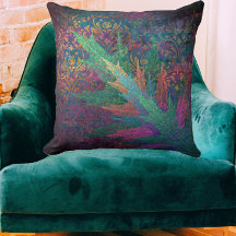 Boho Damask Herbstlaube elegant lila-grün