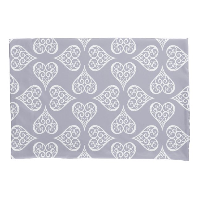 Boho Damask Herzdesign Elegante Feminine Chic Kissenbezug (Vorderseite-Links)