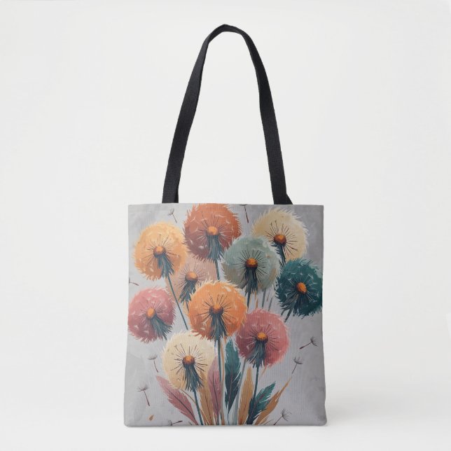 Boho Dandelion Flowers Tasche (Vorderseite)