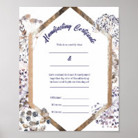 Boho Dandelion Pagan Handfastzertifikat
