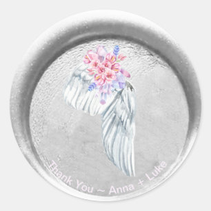 *~* Boho DANKE Angel Wing Faux  Wachssiegel Runder Aufkleber