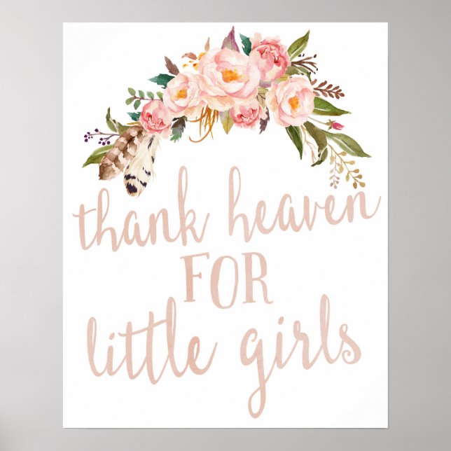 Boho danke dem Himmel für das kleine Girls-Poster  Poster (Vorne)