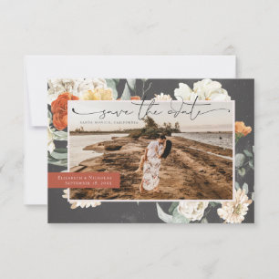 Boho Dark Floral Greenery Hochzeit von Fotos Save The Date
