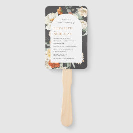 Boho Dark Floral Greenery | Hochzeitsprogramm Fächer