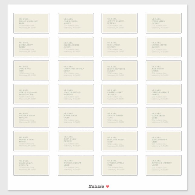 Boho Deco d'automne | Cream Guest Étiquette de adr (Feuille)