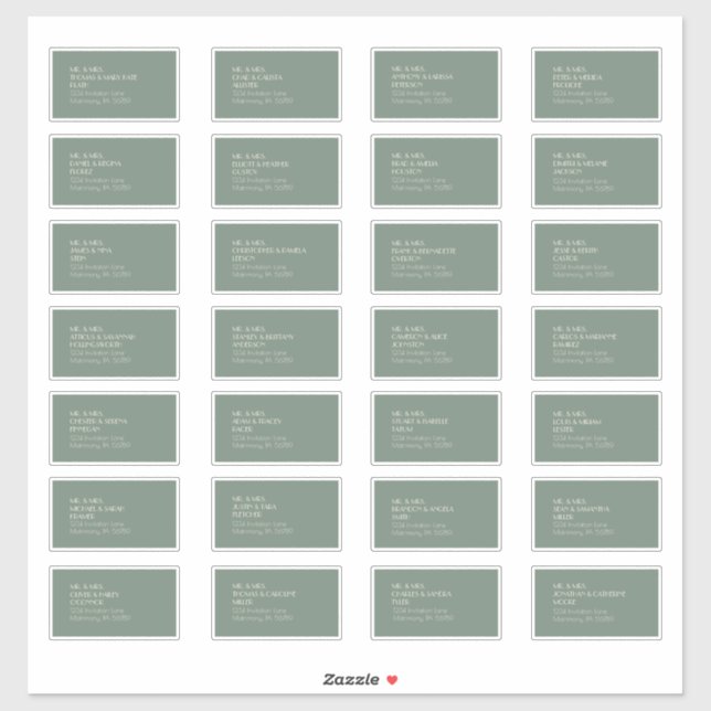 Boho Deco d'automne | Sage Green Étiquette de adre (Feuille)