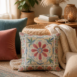 Boho Decorative Tile (florale) Kissen