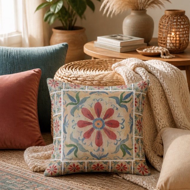 Boho Decorative Tile (florale) Kissen (Von Creator hochgeladen)