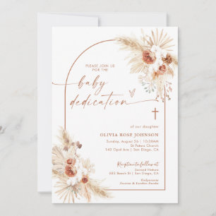 Boho Dedication-Einladung   Pampas Grass Boho Tauf Einladung