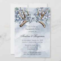 Boho Deer Antler Blue Floral Junggeselinnen-Abschi