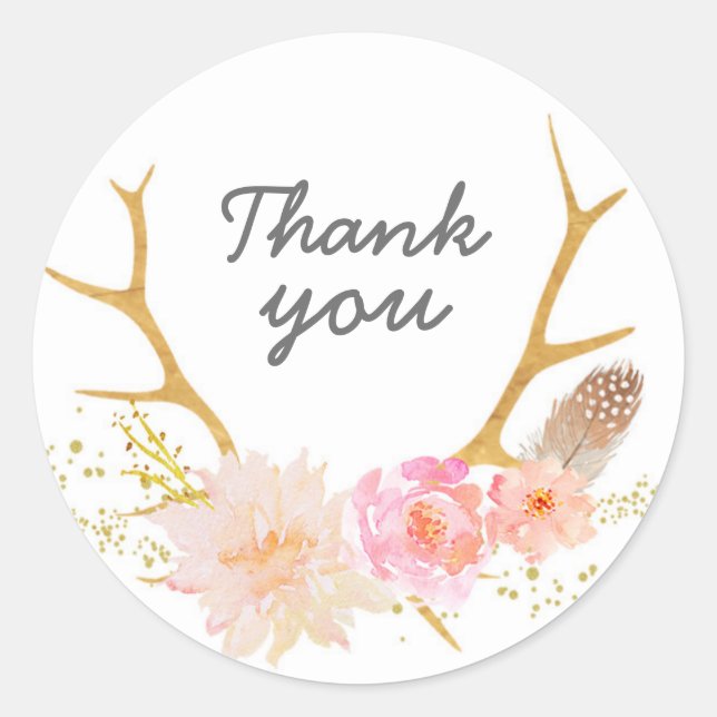 Boho Deer Antler Stickers (Vorderseite)