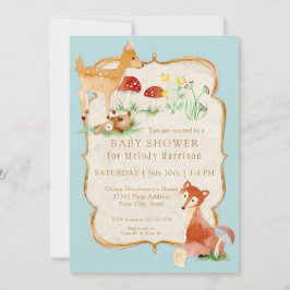 BOHO Deer Fox Owl Forest Woodsy Boy Baby Dusche Einladung