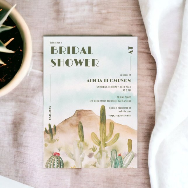 Boho Desert Cactus Arizona Brautparty Einladung (Boho Desert Cactus Arizona bridal shower Invitation)