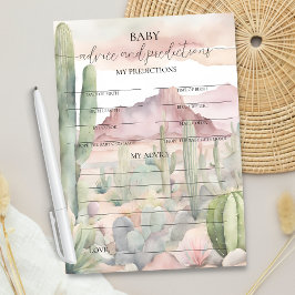 Boho Desert Cactus Baby Predictions Karte