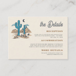Boho Desert Cactus Retro Arizona Wedding Details Begleitkarte