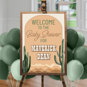 Boho Desert Cactus Southwest Baby Shower Willkomme Poster