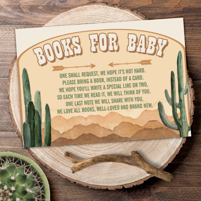 Boho Desert Cactus Western Cowboy Books for Baby Begleitkarte (Von Creator hochgeladen)