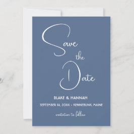 Boho Desert Dusty Blue Minimalistisch Save the Dat Einladung