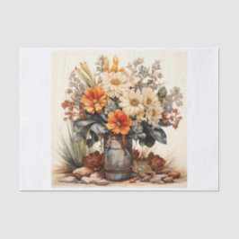 Boho Desert Floral Bouquet Art Decoupage Seidenpapier