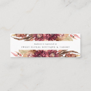 Boho Desert Floral Bride Registre Insertion Cartes