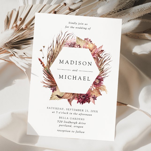 Boho Desert Floral Wedding Einladung (Von Creator hochgeladen)