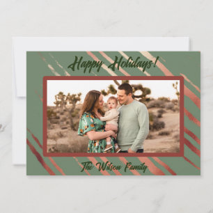 Boho Desert Green Flat Holiday Card Feiertagskarte