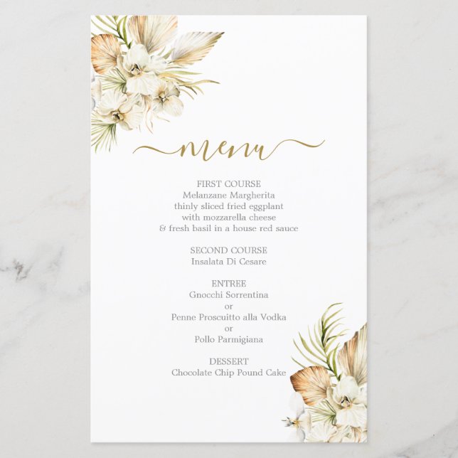 Boho Desert Menu Card (Vorderseite)