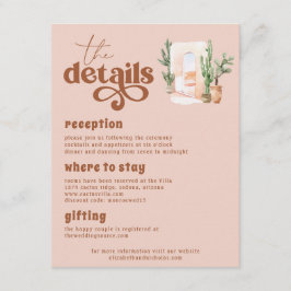 Boho Desert | Terra Cotta Wedding Guest Details Begleitkarte