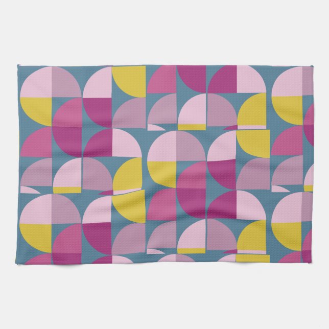 Boho Design Mitte des Jahrhunderts Geschirrtuch (Horizontal)