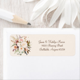 Boho Design Rose Blume Hochzeit Rücksendeadresse